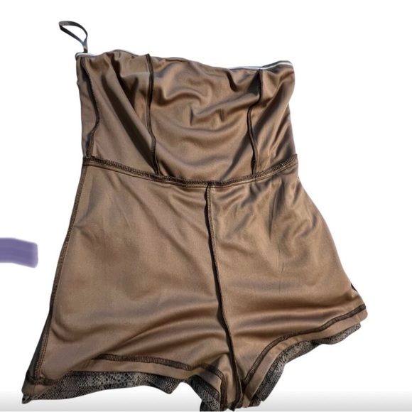 She + Sky soft faux leather snakeskin print strapless romper size medium - Picture 6 of 9